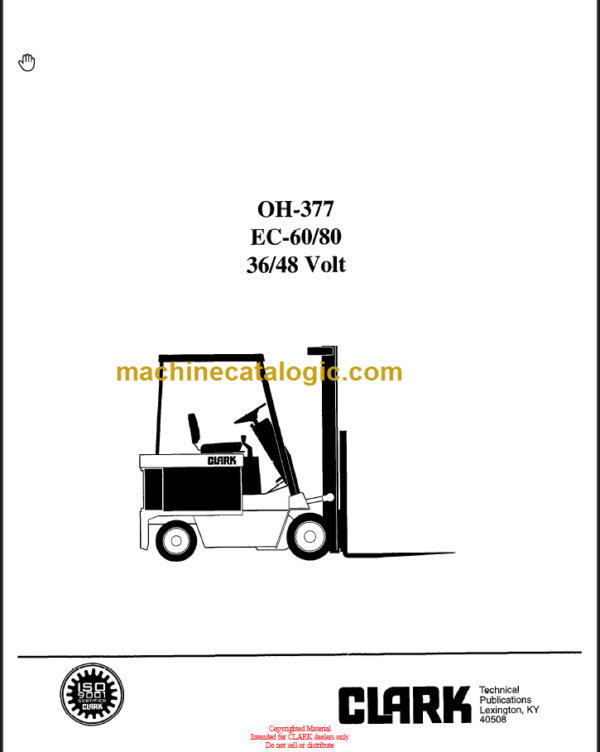 CLARK EC60 80 OVERHAUL MANUAL