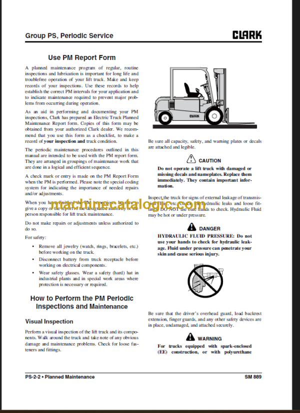 CLARK GEX40 45 50 (Rev 2.2) SERVICE MANUAL