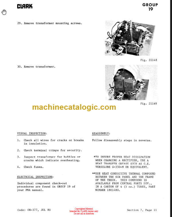 CLARK EC60 80 OVERHAUL MANUAL