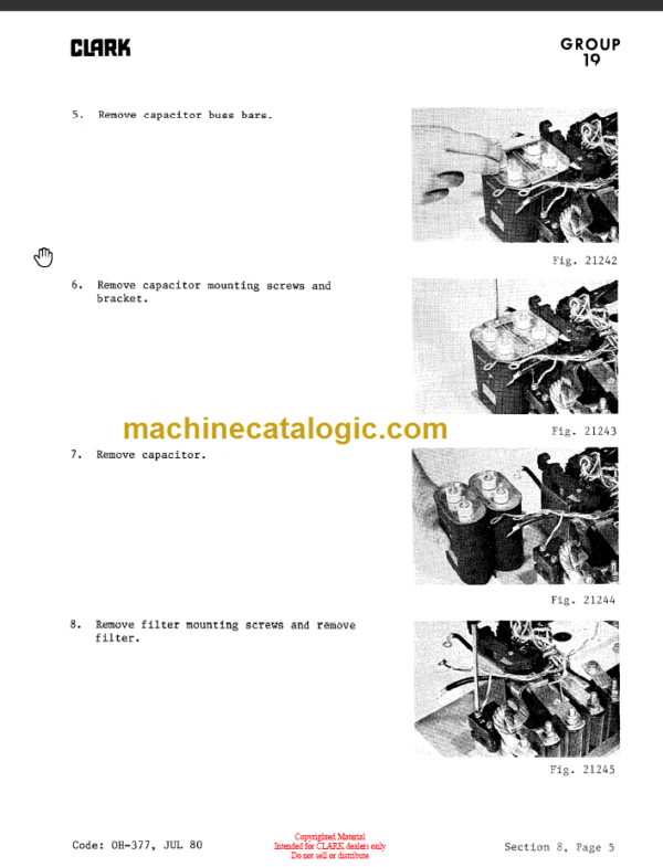 CLARK EC60 80 OVERHAUL MANUAL