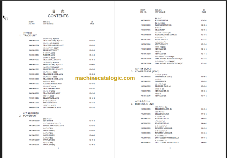 FURUKAWA HCR1500-D20 PART LIST