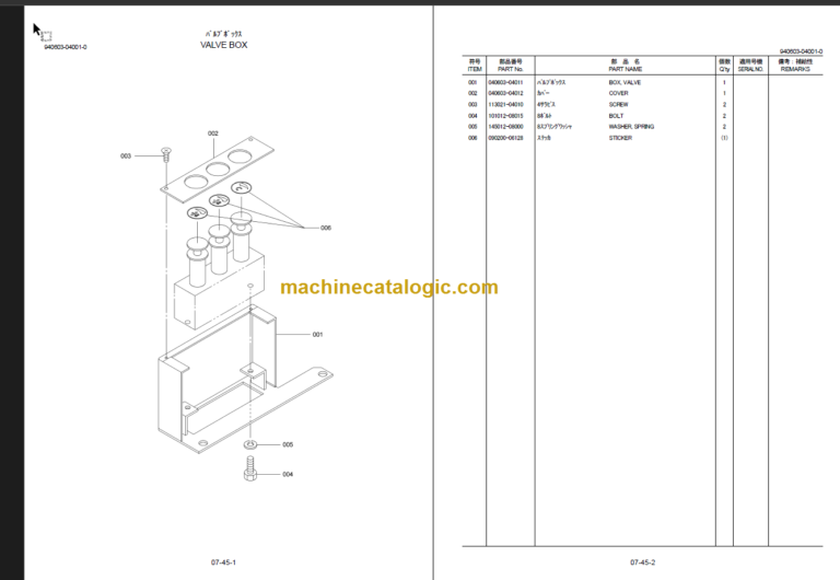 FURUKAWA HCR1500-D20 PART LIST