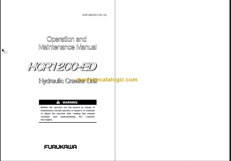 FURUKAWA HCR1200-ED OPERATION MANUAL