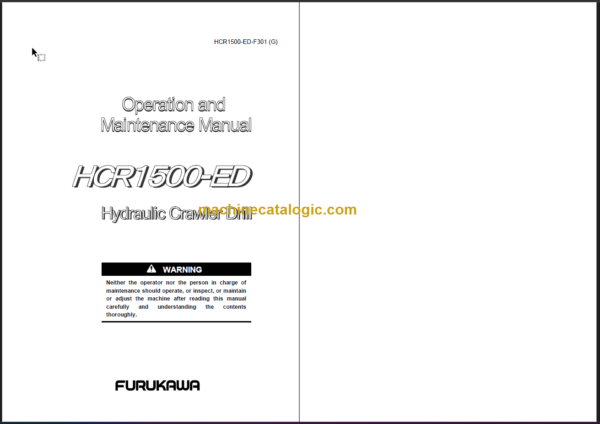 FURUKAWA HCR1500-ED OPERATION MANUAL