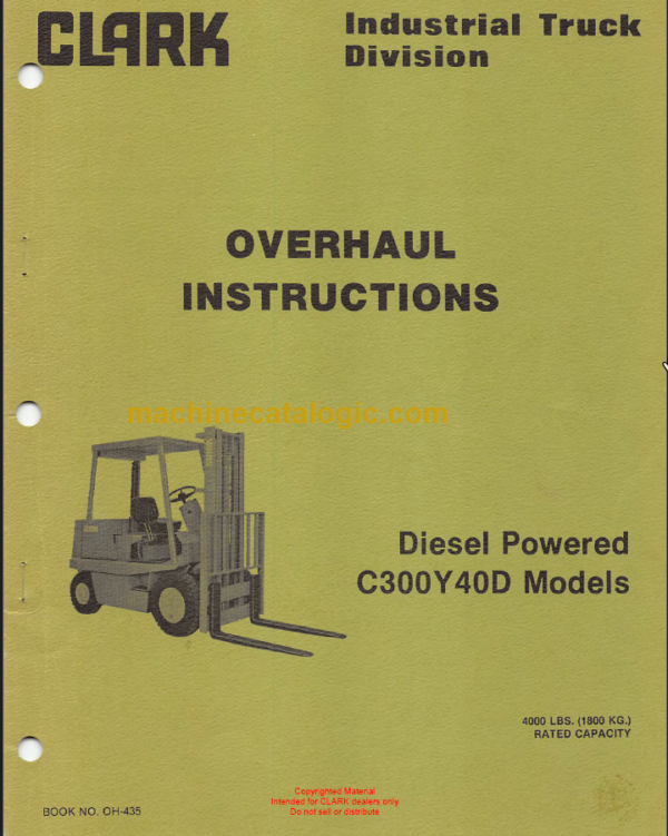 CLARK C300Y40D OVERHAUL INSTRUCTIONS