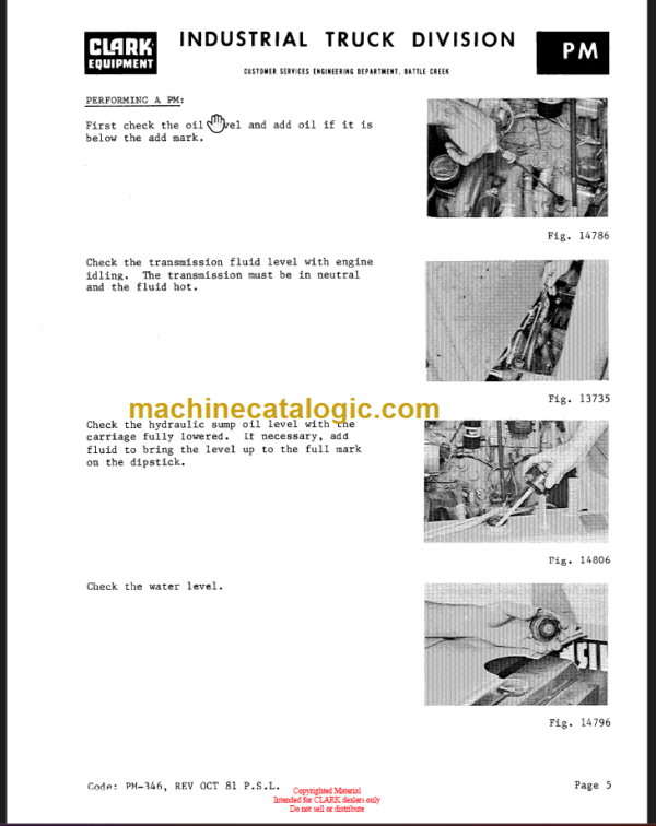 CLARK C300 40 50 Planned Maint & Adj Manuals