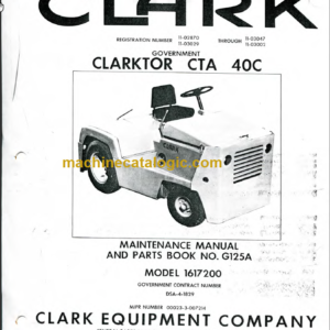 CLARK CTA 40C MAINTENANCE MANUAL