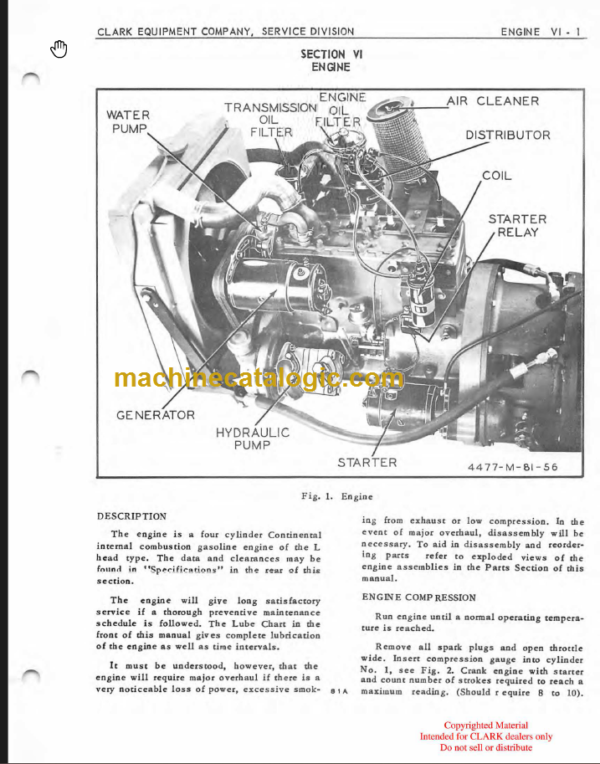 CLARK CLARKLIFT30 40 50 MAINTENANCE MANUAL