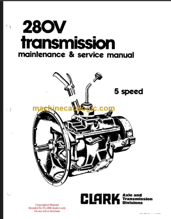 CLARK 280V TRANSMISSION SERVICE MANUAL