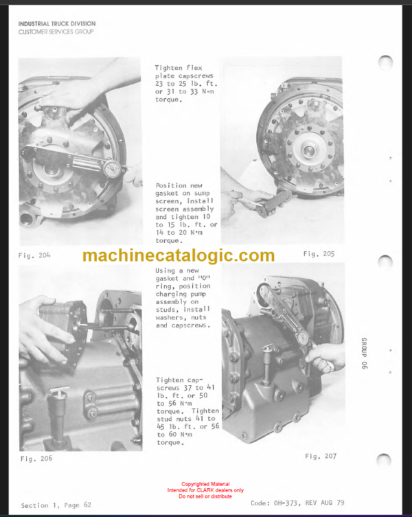 CLARK C300Y40 MODELS OVERHAUL INSTRUCTIONS