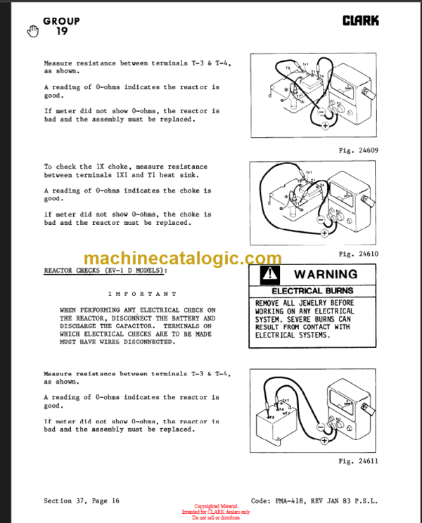 CLARK E235 EV-1 Planned Maint & Adj Manuals