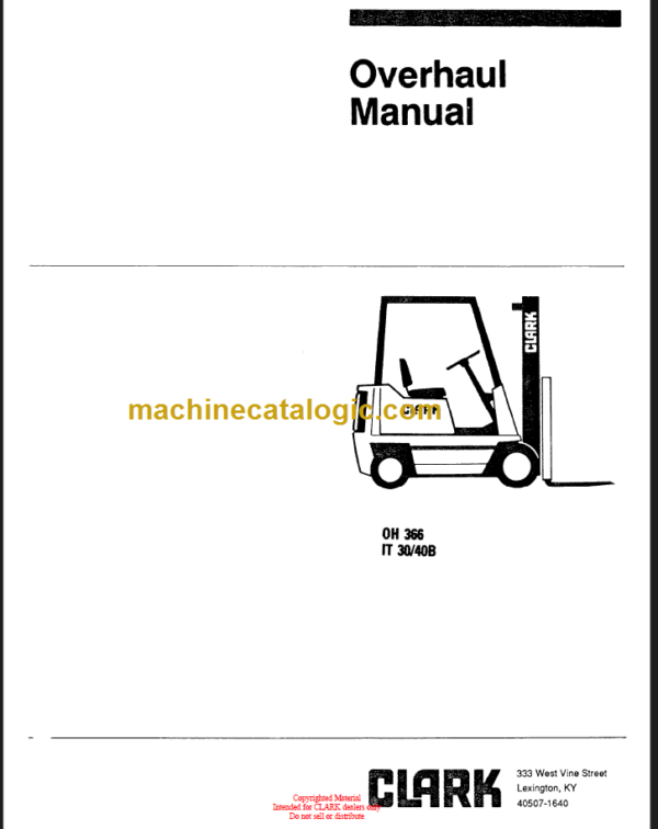 CLARK IT30 40B OVERHAUL MANUAL