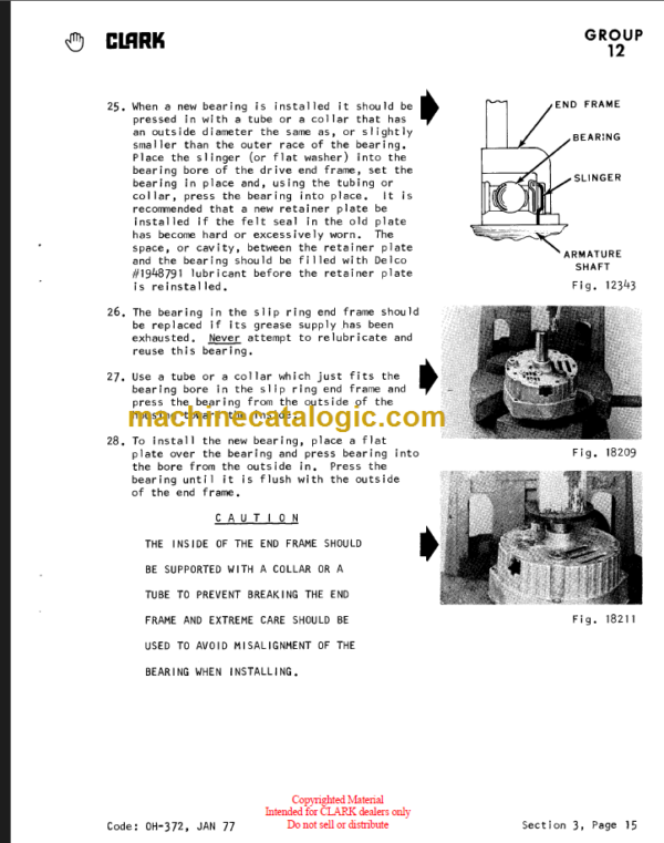 CLARK C500 CLARKLIFT OVEHAUL INSTRUCTIONS