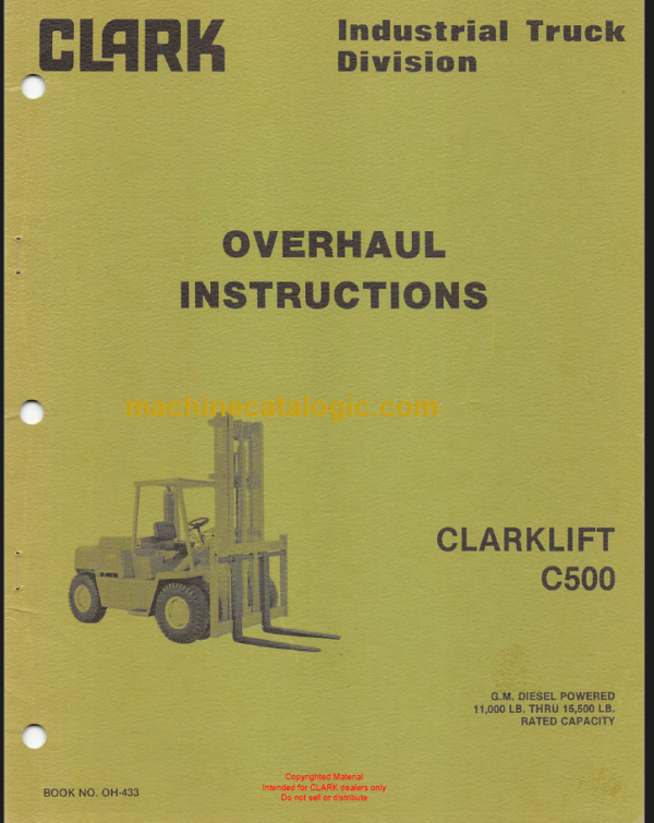 CLARK C500 OH-433 OVERHAUL INSTRUCTIONS