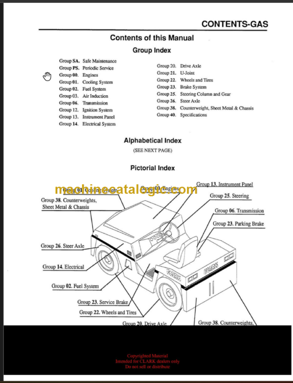 CLARK GT30E 50E 60E SERVICE MANUAL