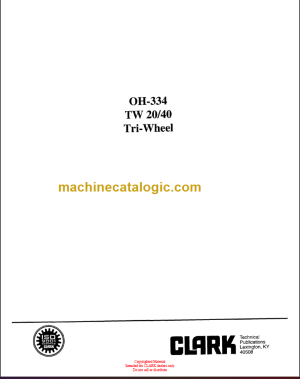 52CLARK TW 20 40 (OH-334) Overhaul Manual