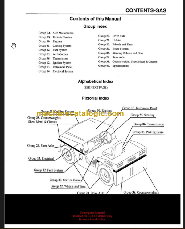 CLARK GT30E 50E 60E GAS SERVICE MANUAL