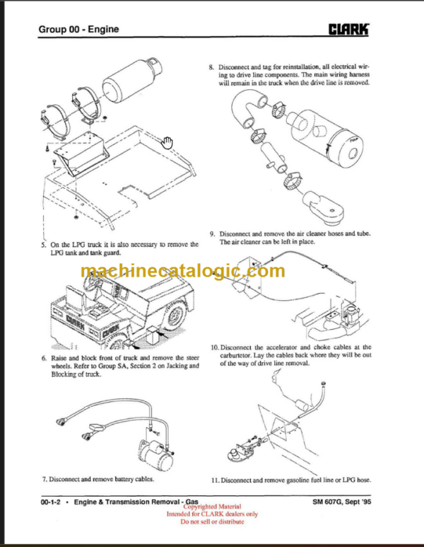 CLARK GT30E 50E 60E GAS SERVICE MANUAL