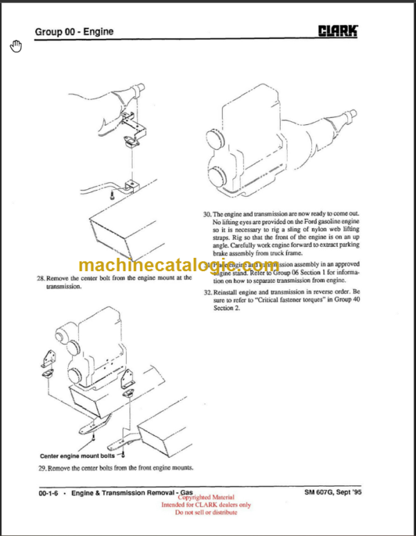 CLARK GT30E 50E 60E GAS SERVICE MANUAL