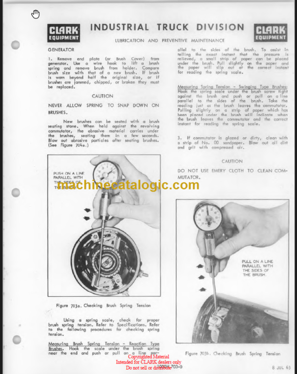 CLARK CFY 40B MAINTENANCE MANUAL