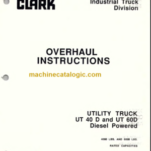 CLARK UT40D UT60D OVERHAUL INSTRUCTIONS