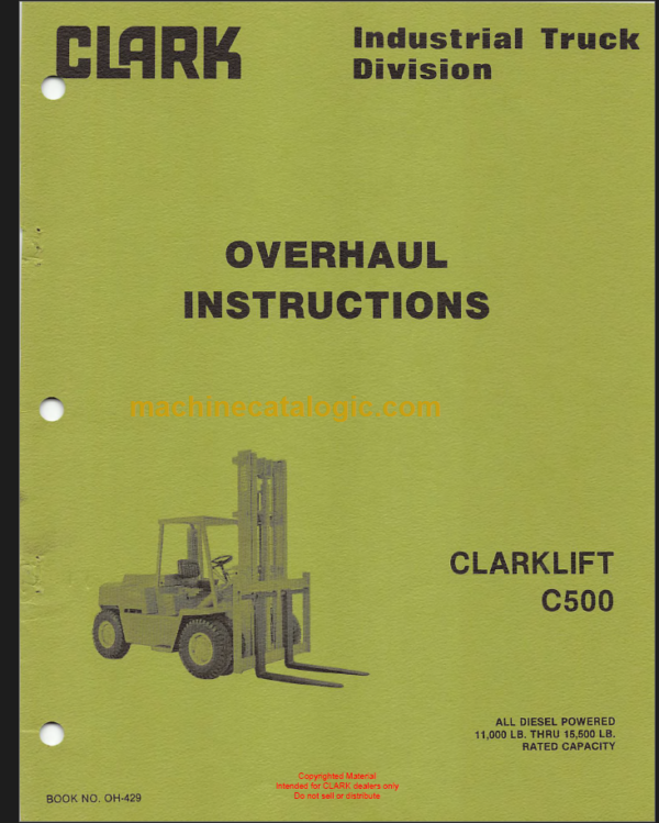 CLARK C500 OH-429 OVERHAUL INSTRUCTIONS