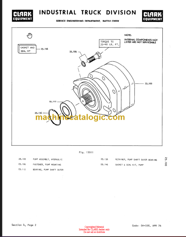 CLARK TW 20 40 OVERHAUL MANUAL63