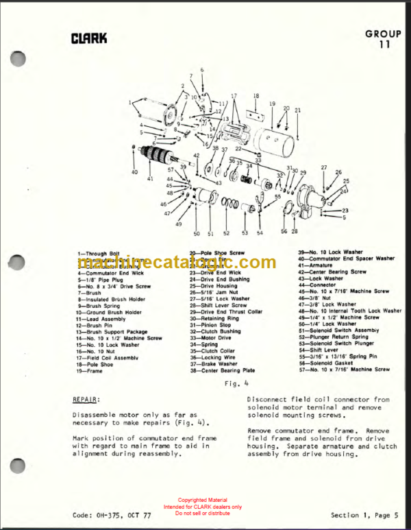 CLARK UT40D UT60D OVERHAUL INSTRUCTIONS