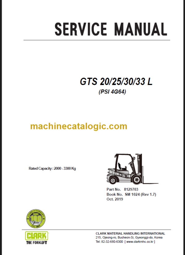 CLARK GTS20 25 30 33L SERVICE MANUAL