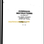 CLARKK GM DIESEL POWERED OVERHAUL INSTRUCTIONS