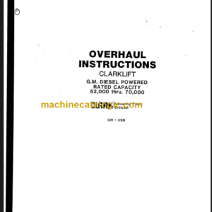 CLARKK GM DIESEL POWERED OVERHAUL INSTRUCTIONS