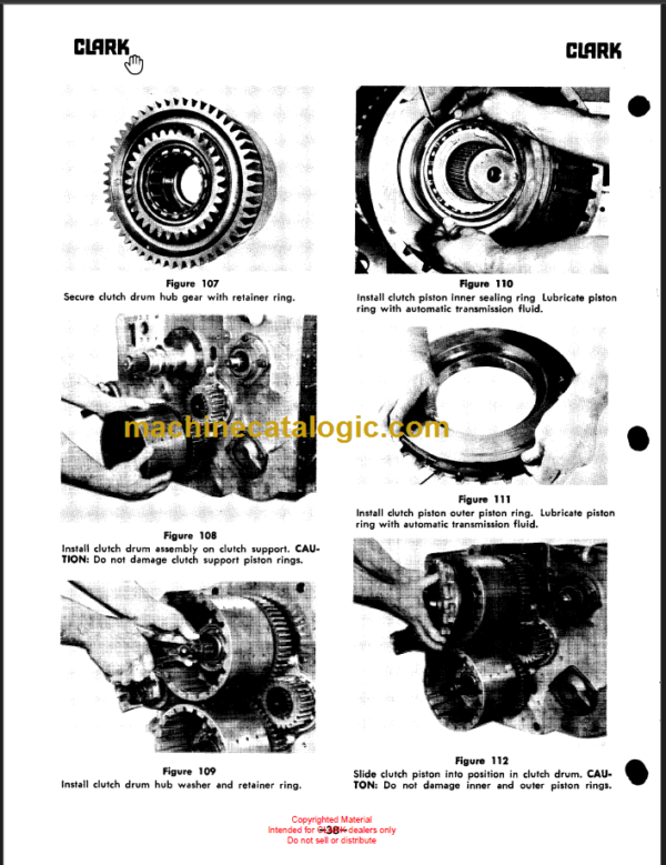 CLARKK GM DIESEL POWERED OVERHAUL INSTRUCTIONS