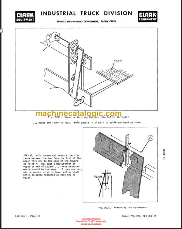 CLARK C355 AND Y355 Planned Maint & Adj Manuals