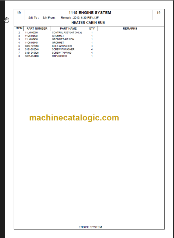 HYUNDAI 50 60 70D-9 FORK LIFT-DIESEL PARTS MANUAL