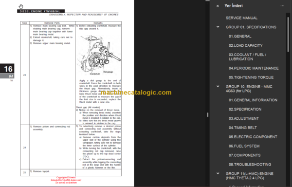 CLARK CMP15-20 D L SERVICE MANUAL