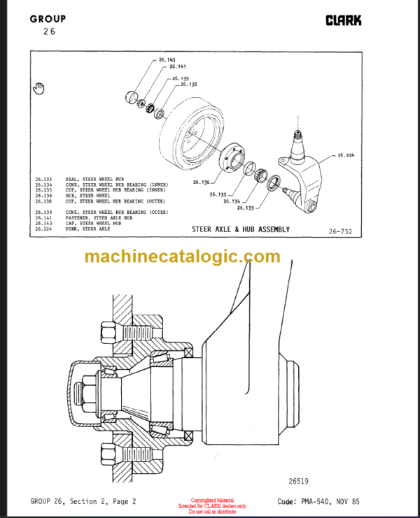 DRESSER PMA-540 RUBBER TIRE LOADER PARTS BOOK