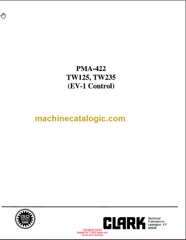 CLARK TW125 TW235 Planned Maint & Adj Manuals