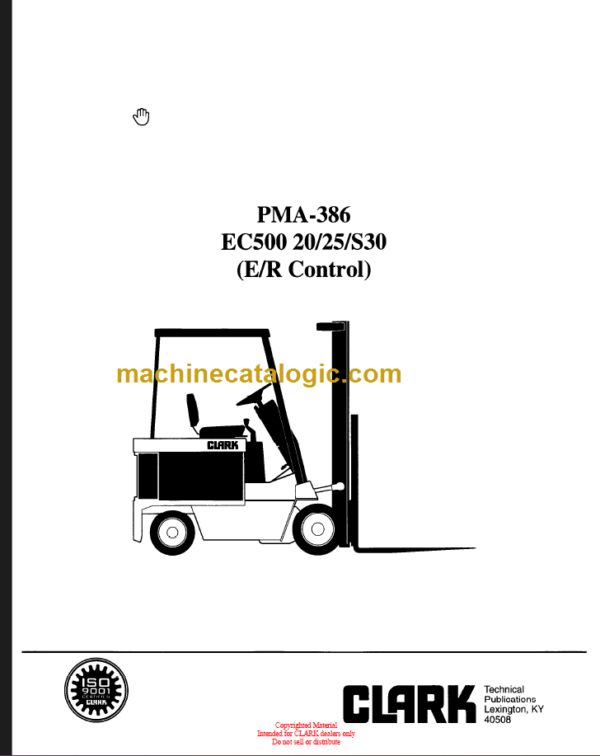 CLARK EC500 20 25 S30 Planned Maint & Adj Manuals