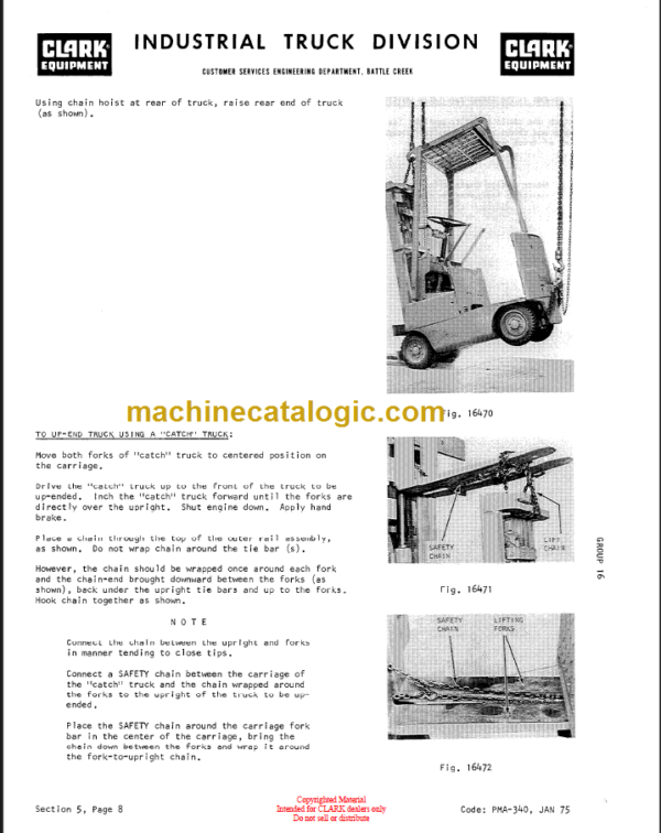 CLARK EC500 20 25 S30 Planned Maint & Adj Manuals90