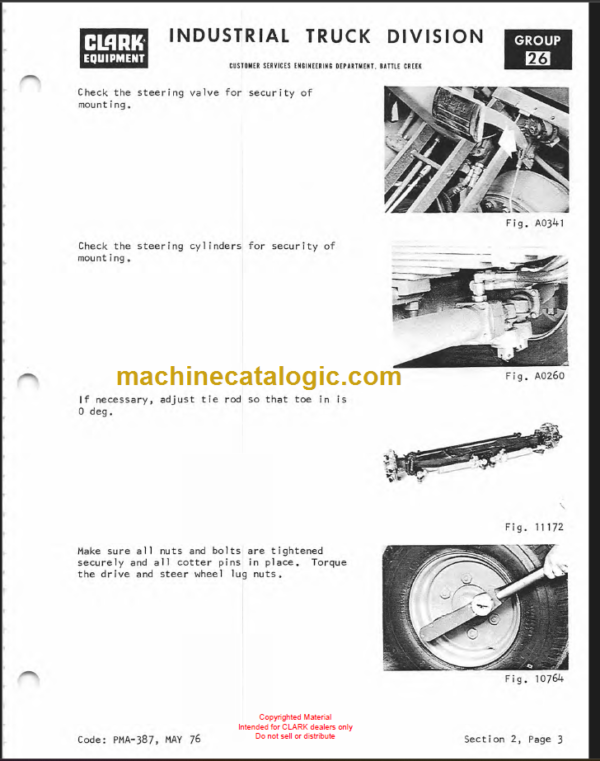 CLARK IT60D 70D 80D Planned Maint & Adj Manuals