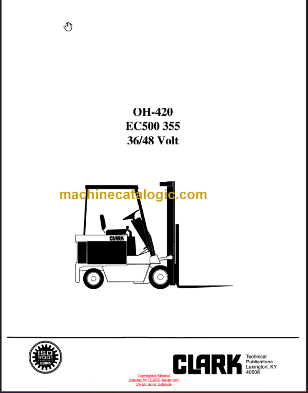 CLARK EC500 355 OVERHAUL MANUAL