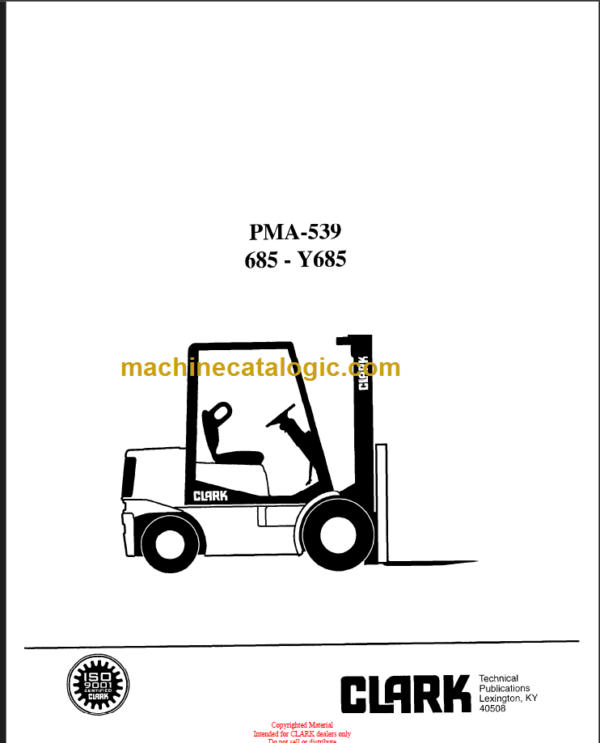 CLARK PMA-539 685-Y685 PLANNED MAINTENANCE