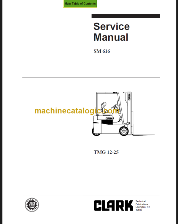 CLARK TMG12 25 SERVICE MANUAL