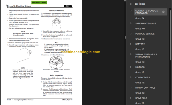 CLARK TMG12 25 SERVICE MANUAL