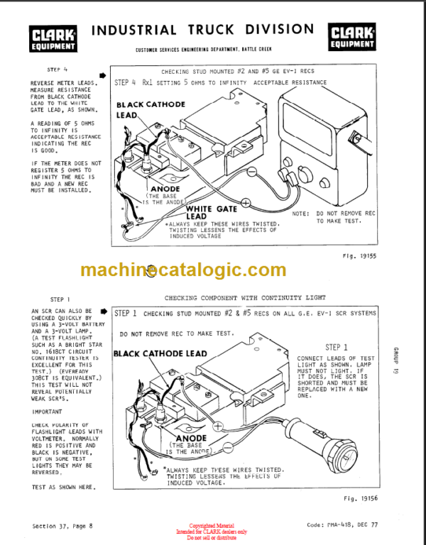 CLARK EC500 355 OVERHAUL MANUAL