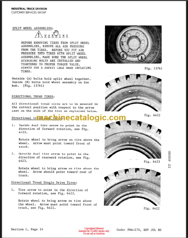 CLARK PMA-539 685-Y685 PLANNED MAINTENANCE