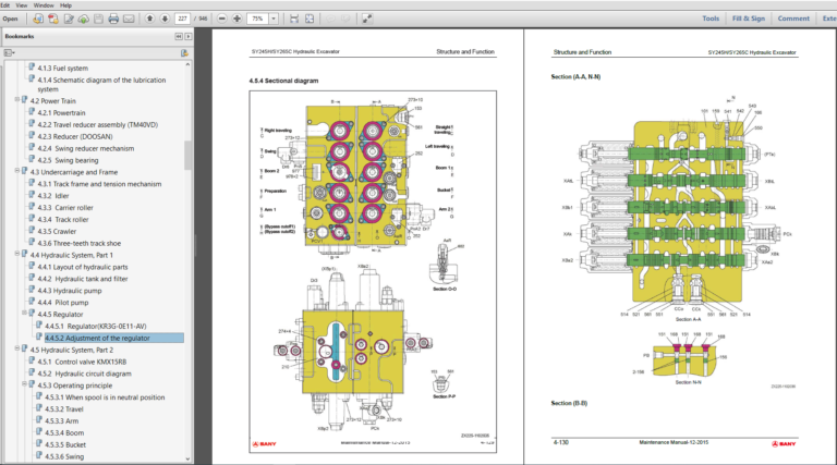 SANY Machinery Service Manual,  Parts Manual, Operation and Maintenance Manual