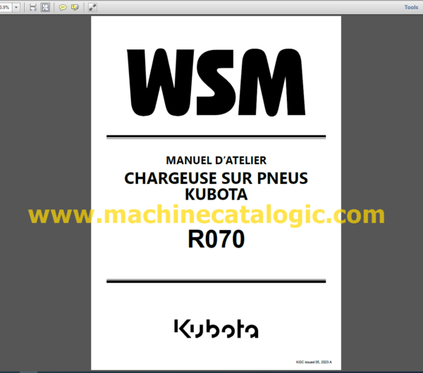 R070 Manuel D’atelier Workshop Manual