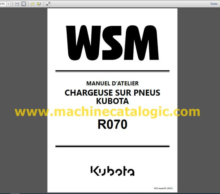 R070 Manuel D’atelier Workshop Manual