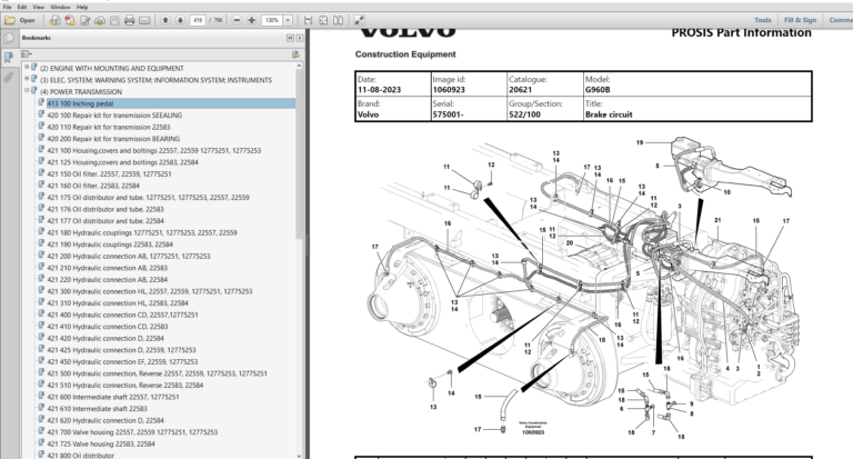 Volvo Motor Graders Service Manual, Parts Manual
